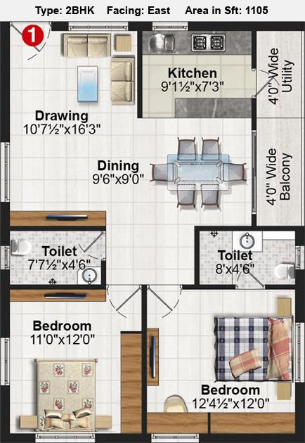 Vishnuteja Gulmohar Residency, Hyderabad - Vishnuteja Gulmohar Residency
