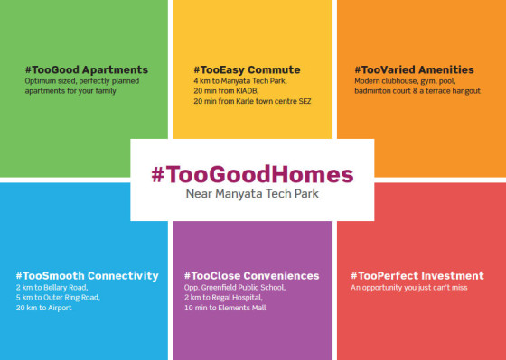 Provident Toogoodhomes, Bangalore - 2 BHK Apartment