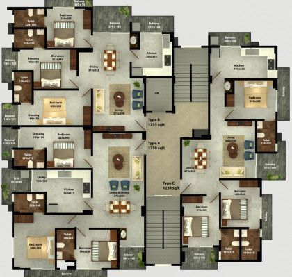 SMS SHRISHTI, Kochi - 3 BHK Flats