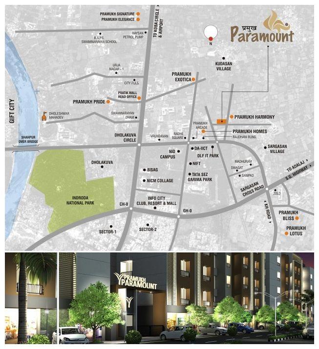 Pramukh Paramount, Gandhinagar - 2/3 BHK Apartments & Shops