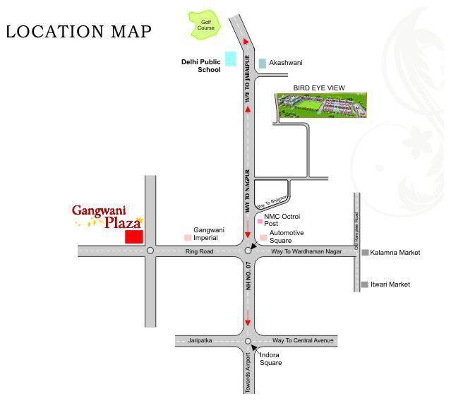 Gangwani Plaza, Nagpur - Shops, 2/3 BHK Luxurious Flats
