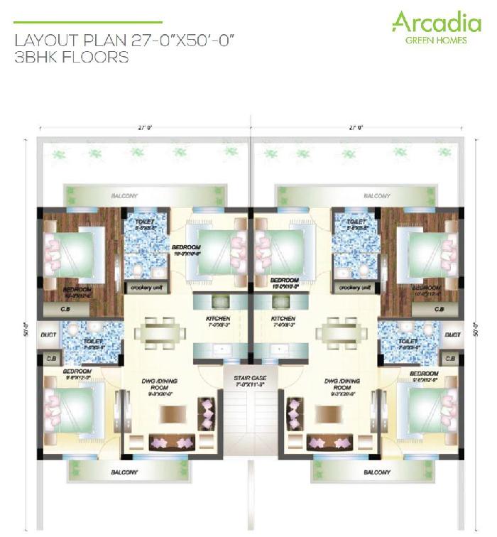 Arcadia Green Homes, Mohali - 3BHK Appartment
