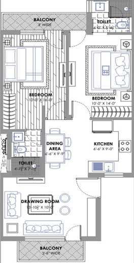 2 BHK Builder Floor 900 Sq.ft. for Sale in Sector 115, Landran Road, Mohali