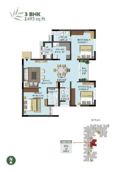 3 BHK Apartment 1493 Sq.ft. for Sale in Kallikuppam, Chennai