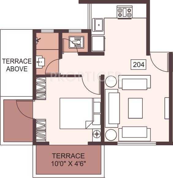 1 BHK 500 Sq.ft. Apartment for Rent in Wagholi, Pune