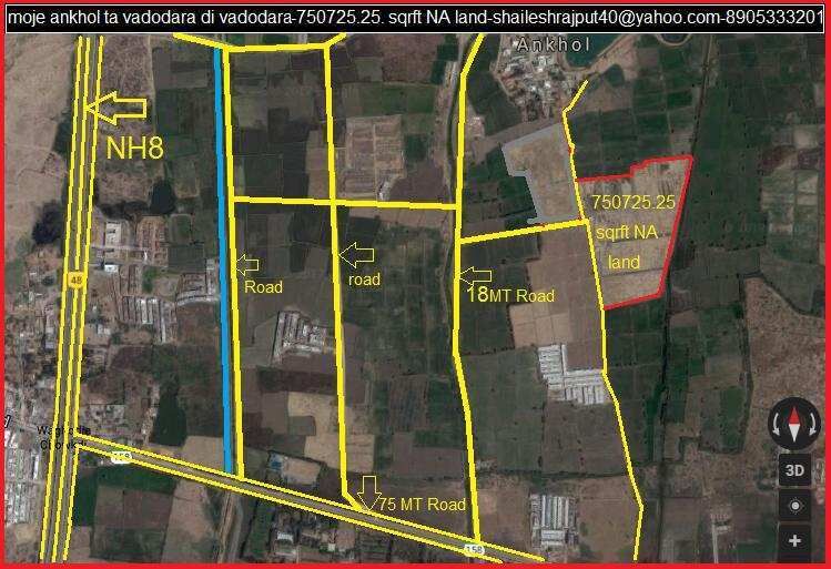  Residential Plot 750725 Sq.ft. for Sale in Ankhol, Vadodara