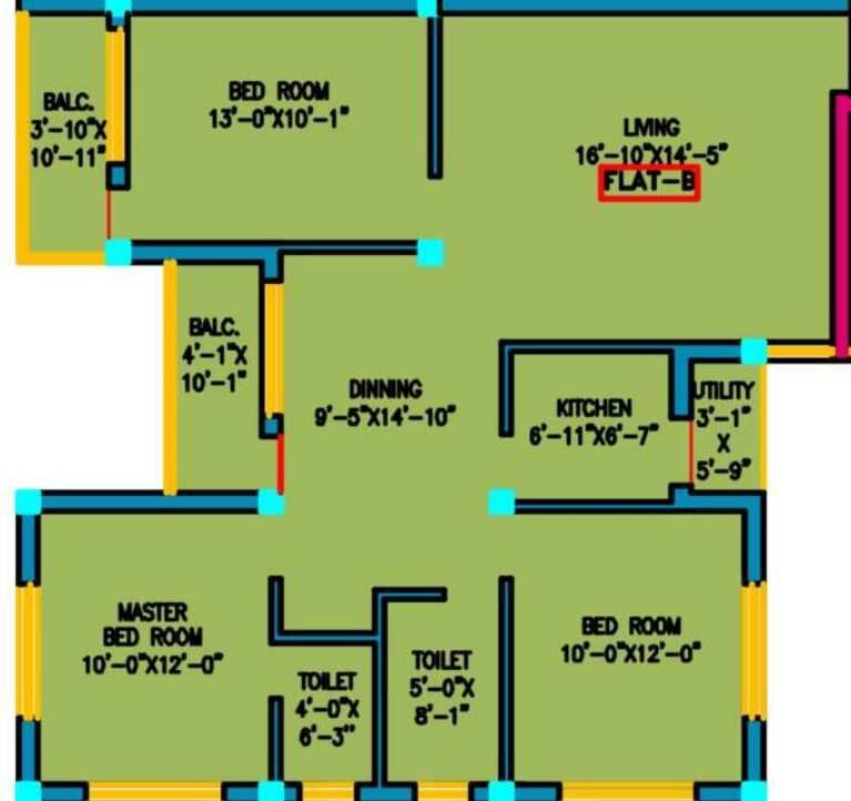 3 BHK Apartment 1200 Sq.ft. for Sale in Bamunara, Durgapur