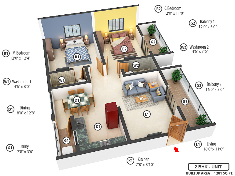 2 BHK Apartment 1041 Sq.ft. for Sale in Tumkur Road, Tumkur Road, Bangalore