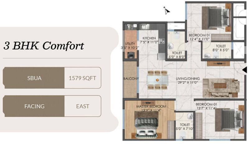 3 BHK Apartment 1648 Sq.ft. for Sale in Tumkur Road, Tumkur Road, Bangalore