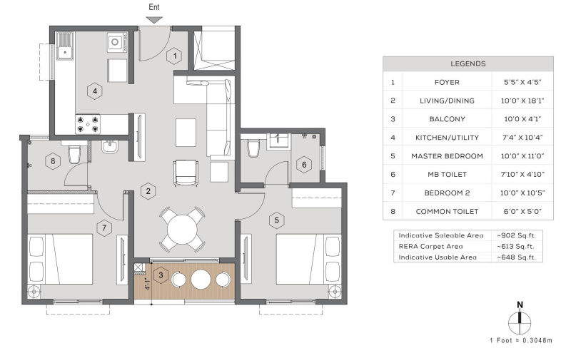 3 BHK Apartment 1683 Sq.ft. for Sale in Whitefield, Bangalore