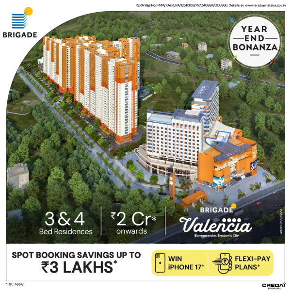 3 BHK 1701 Sq.ft. Apartment for Sale in Bommasandra, Bangalore