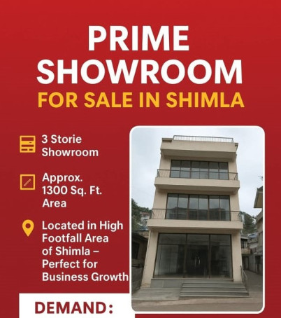  Showroom 1300 Sq.ft. for Sale in Kasumpti, Shimla
