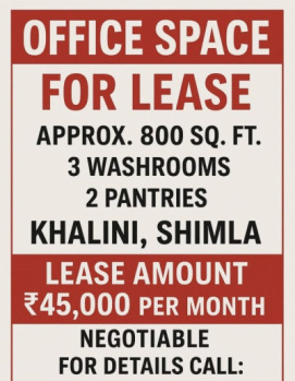  Office Space for Rent in Khalini, Shimla