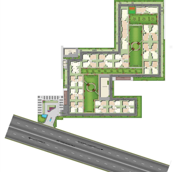 3 BHK Apartment 1917 Sq.ft. for Sale in Airport Road, Zirakpur