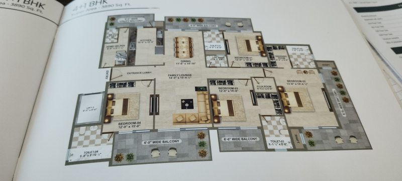 5 BHK 3800 Sq.ft. Apartment for Sale in Airport Road, Zirakpur