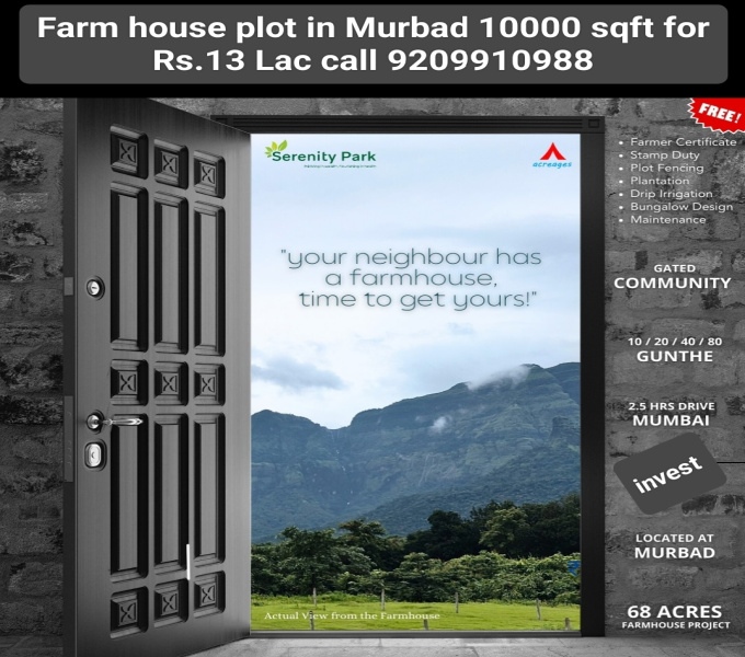 1 RK Farm House 10000 Sq.ft. for Sale in Saralgaon, Murbad, Thane