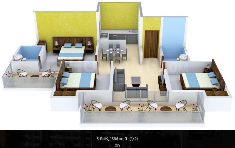 3 BHK Apartment 1395 Sq.ft. for Sale in Omicron 3, Greater Noida