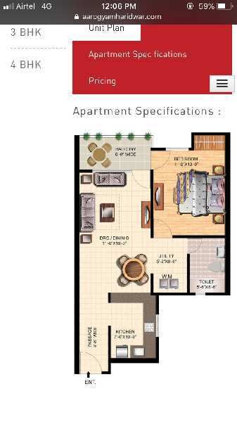1 BHK Apartment 850 Sq.ft. for Sale in Patanjali, Haridwar