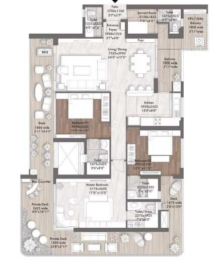 3 BHK Apartment 2700 Sq.ft. for Sale in Sector 106 Gurgaon