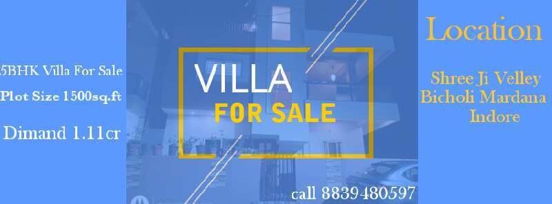5 BHK Villa 2500 Sq.ft. for Sale in Bicholi Mardana, Indore
