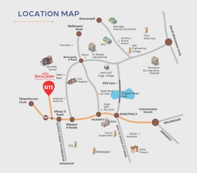 2 BHK Apartment 805 Sq.ft. for Sale in Chanda Nagar, Hyderabad