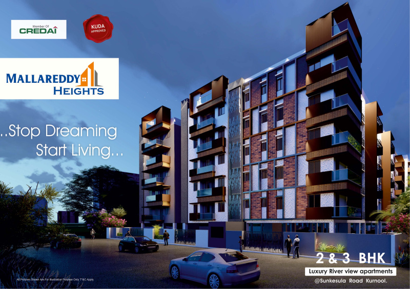 2 BHK Apartment 1144 Sq.ft. for Sale in Prakash Nagar, Kurnool