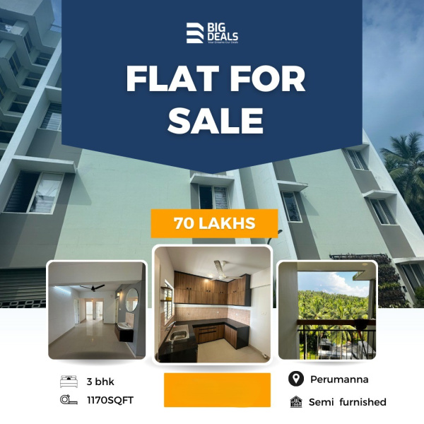 3 BHK Apartment 1170 Sq.ft. for Sale in Perumanna, Kozhikode