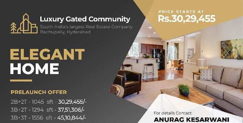3 BHK Apartment 1550 Sq.ft. for Sale in Miyapur, Hyderabad