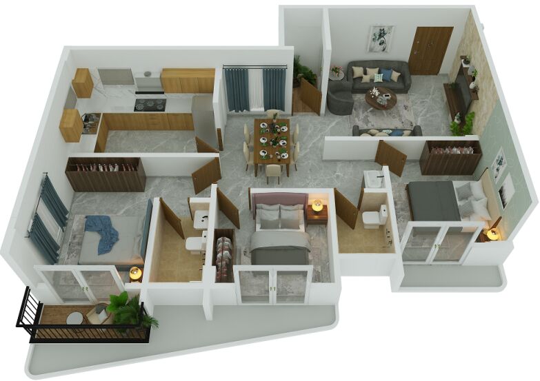 3 BHK Builder Floor 1120 Sq.ft. for Sale in Edappally, Ernakulam
