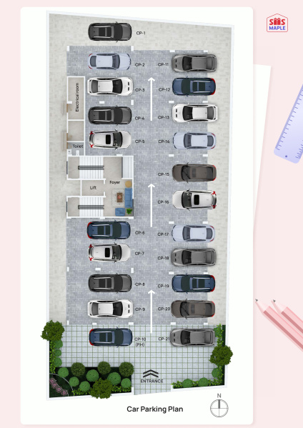3 BHK Apartment 1232 Sq.ft. for Sale in Edappally, Ernakulam