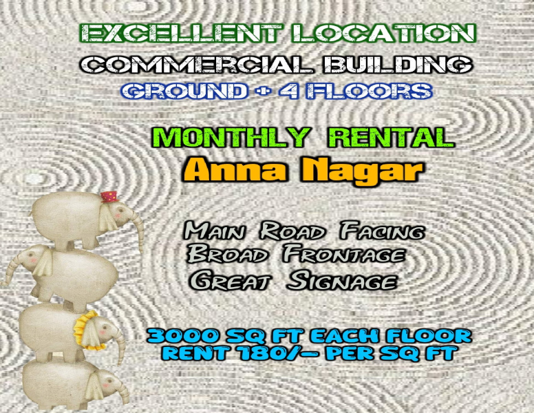  12000 Sq.ft. Showroom for Rent in Anna Nagar, Chennai