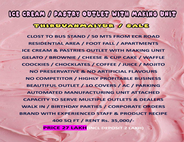  400 Sq.ft. Hotels for Sale in Thiruvanmiyur, Chennai