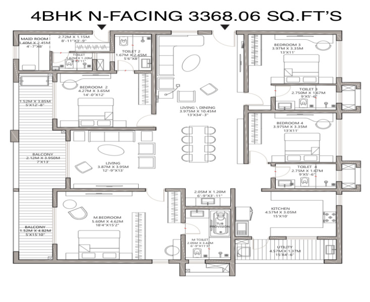 3 BHK Apartment 2351 Sq.ft. for Sale in Kokapet, Hyderabad