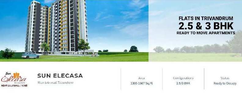 3 BHK Apartment 1531 Sq.ft. for Sale in Kowdiar, Thiruvananthapuram