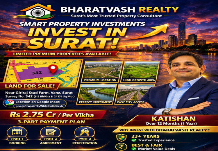  20125 Sq. Meter Industrial Land for Sale in Sachin, Surat