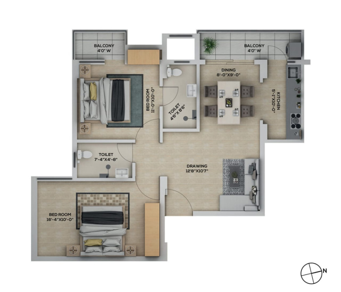 3 BHK Apartment 1440 Sq.ft. for Sale in Pundag, Ranchi