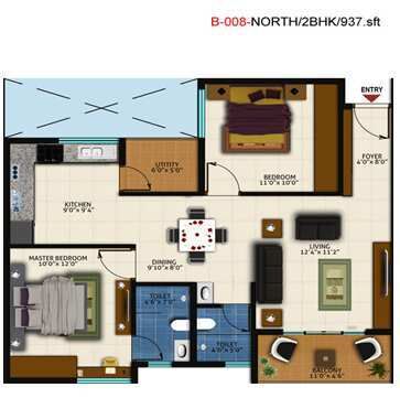 2 BHK Apartment 937 Sq.ft. for Sale in Chandapura, Bangalore