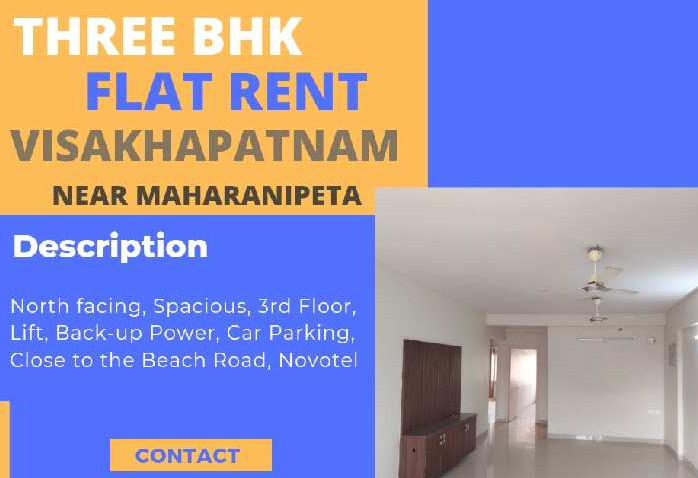 3 BHK Apartment 2000 Sq.ft. for Rent in Maharanipeta, Visakhapatnam