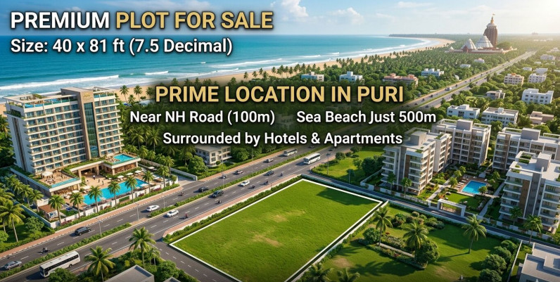  3267 Sq.ft. Commercial Land for Sale in Sea Beach, Puri