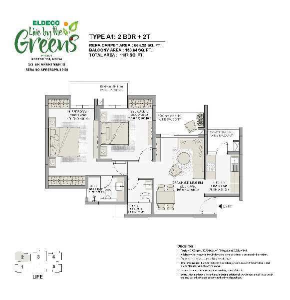 2 BHK Apartment 1137 Sq.ft. for Sale in Sector 150 Noida