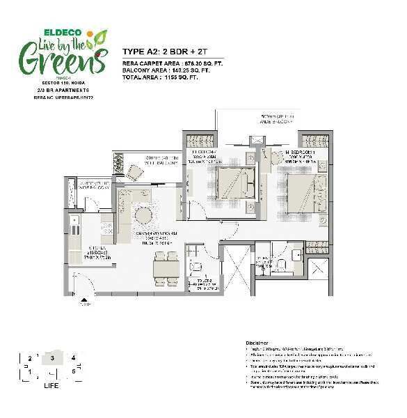 2 BHK Apartment 1155 Sq.ft. for Sale in Sector 150 Noida