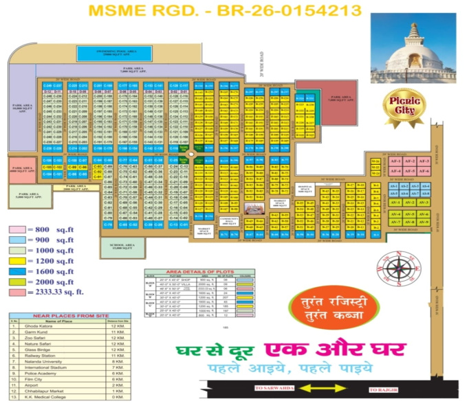  Residential Plot 800 Sq.ft. for Sale in Rajgir, Nalanda