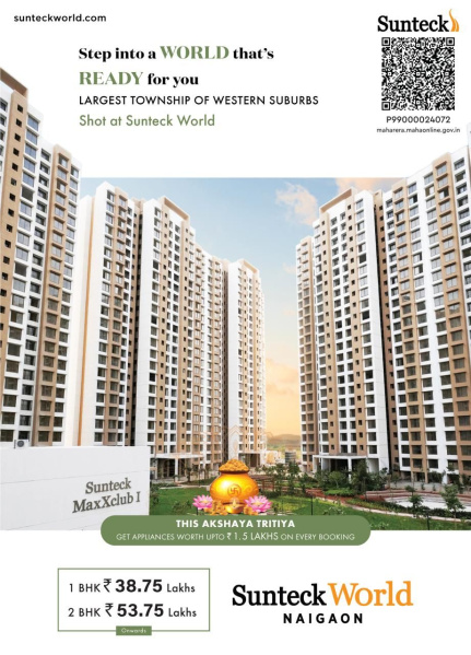 1.5 BHK Apartment 495 Sq.ft. for Rent in Virar West, Mumbai