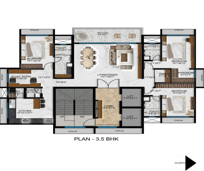3.5 BHK Apartment 1328 Sq.ft. for Sale in Shimpoli, Borivali West, Mumbai