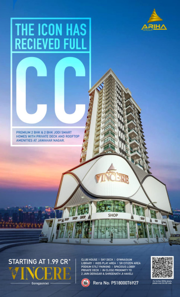 2 BHK Apartment 755 Sq.ft. for Sale in Jawahar Nagar, Goregaon West, Mumbai