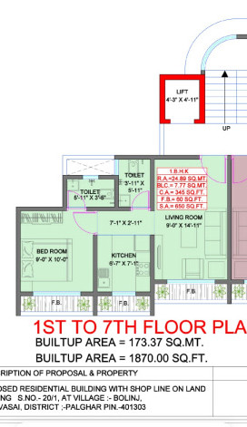 1 BHK 400 Sq.ft. Apartment for Sale in Bolinj, Virar West, Mumbai