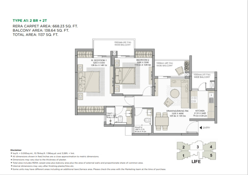 3 BHK Apartment 1404 Sq.ft. for Sale in Sector 150 Noida