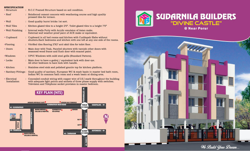 2 BHK 840 Sq.ft. Apartment for Rent in Irandam Kattalai, Thandalam, Chennai
