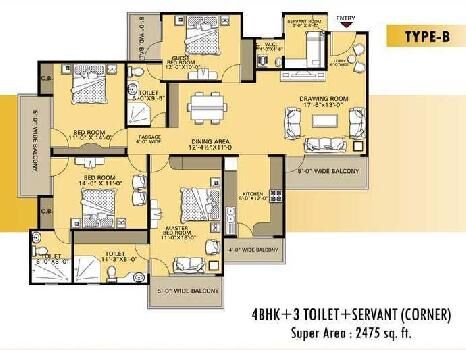 4 BHK Flat for Sale in Raj Nagar, Ghaziabad