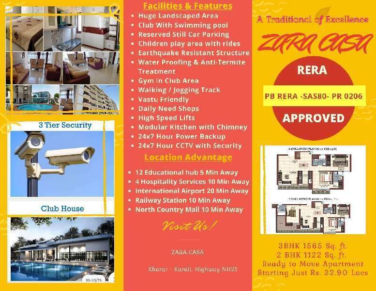 2 BHK Apartment 1120 Sq.ft. for Sale in Kharar, Mohali